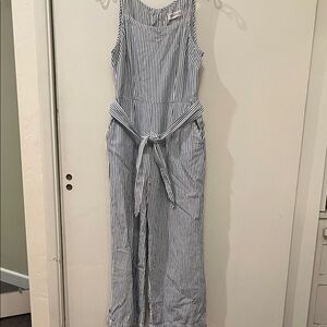 Madewell Navy and White Striped Jumpsuit Size 2